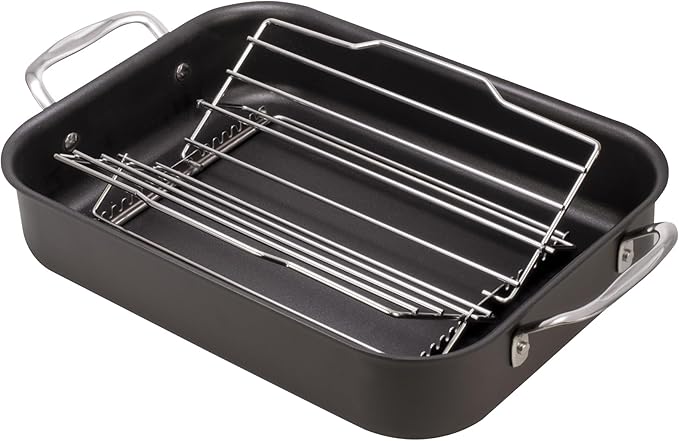 HIC Kitchen Roasting Adjustable Baking Rack, Chrome-Plated Steel, Adjusts to 7 Different Positions, 11.5 x 10.5 x 0.5-Inches
