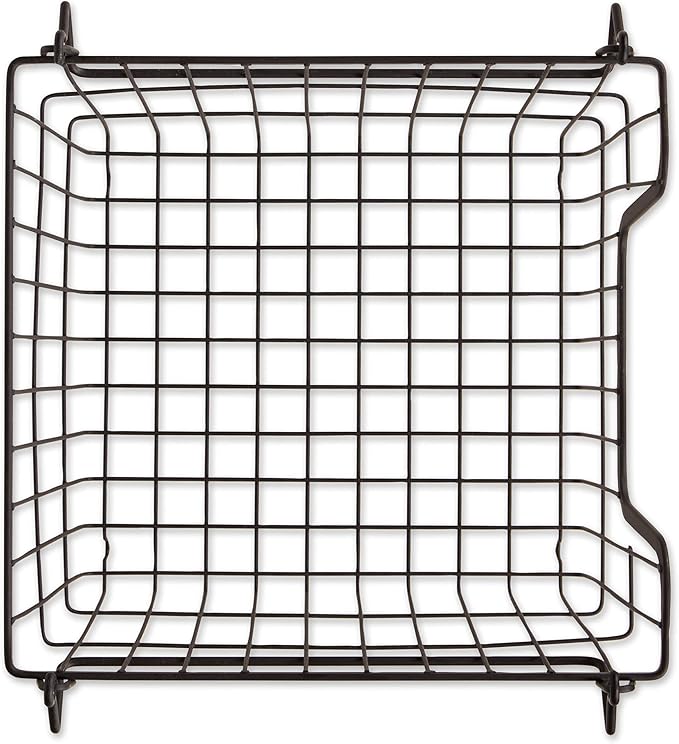 DII Metal Wire Mesh Stackable Utility Storage Bin, Small, 11x11x6, Black