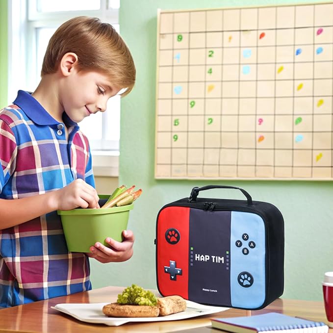Hap Tim Insulated Lunch Bag for Boys, Reusable Lunch Box for Women & Men, Lunchbox for Girls, Portable Lunchbag（18654-YX）