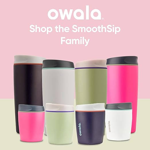 Owala SmoothSip Insulated Stainless Steel Coffee Tumbler, Reusable Iced Cup, Hot Coffee Travel Mug, BPA Free, 20 oz, Pink (Watermelon Breeze) (Pack of 8)