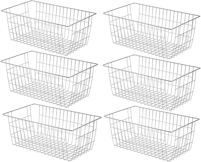 SANNO 15.7in Freezer Baskets Bins - Freezer Storage Containers Organizer for Office, Bathroom, Pantry