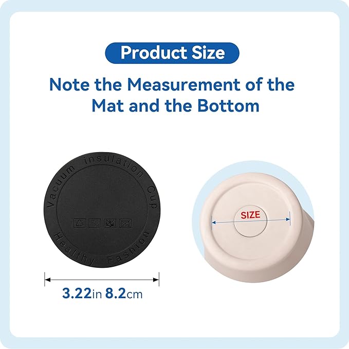 Silicone Bottom Protector for the Bottom of Mugs and Other Containers with a Bottom Diameter of 3.22" 82 mm,Multi-Use Non-Slip Mat(4 Pack)