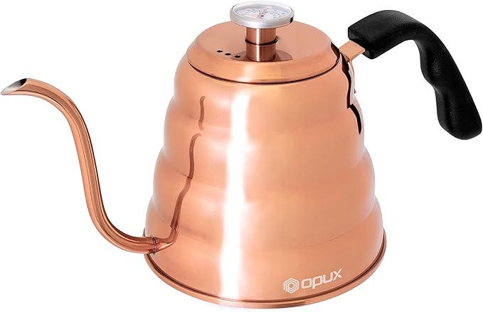 OPUX Pour Over Coffee Kettle with Gooseneck | Stainless Steel 40 oz, Stovetop Induction Goose Necked Kettle Slow Pour Drip Spout (1.2 Liter, 40 fl oz) Copper