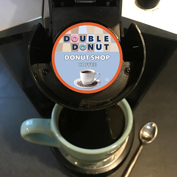Double Donut Coffee Donut Shop Flavored Coffee Pods, Medium Roast Blend Coffee, Compatible with Keurig K Cup Brewer Machines, 20 Count (Pack of 2)