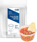 EDI [12 OZ, 50 Sets] Plastic Deli Food Storage Containers with Airtight Lids | Microwave-, Freezer-, Dishwasher-Safe | BPA Free | Heavy-Duty | Meal Prep | Leakproof | Recyclable