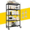REIBII 5-Tier Storage Shelves with Wheels, Heavy Duty Wire Shelving Unit 1158LBS Capacity - Adjustable Feet for Kitchen, Pantry, Office Organization, Bathroom,15.6" D x23.5 W x63 H