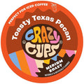 Crazy Cups Flavored Coffee Pods, Toasty Texas Pecan Coffee Pods for K Cup Keurig Machines, Brew Hot or Iced, 22 Count