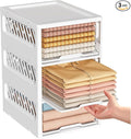 3 Pack Stackable Closet Storage Basket - Stackable Storage Bins, Multifunctional & Foldable Closet Organizer Divided, Wardrobe Cupboard Space-Saving Clothes Storage Hat Organizer, White