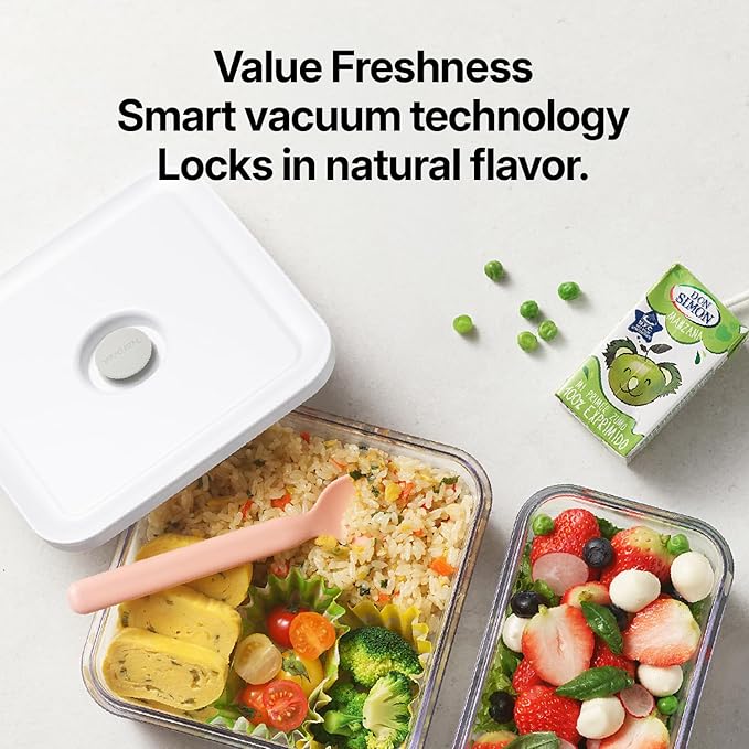 VAKUEN Premium Airtight Food Storage Container. Meal Prep 0.85qt 3pc/Set. 3pcs Container. Patented Double Silicone Lining, 100% Leak Proof, BPA-FREE