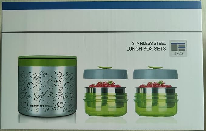 Lille Home Portable Insulated Lunch Box Set with Stainless Steel Cutlery, vacuum lunch box, to Keep Food Warm or Cool, Two Containers for Fruits and Sauces, Durable and Leak-Proof(Pink)