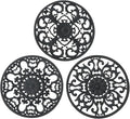 Extra Thick Silicone Trivet Mat for Hot Dishes, Hot Pots and Pans, Pot Holder, Hot Pad to Portect Your Table and Countertop, Kitchen Decor and Accessories,Black,Set of 3