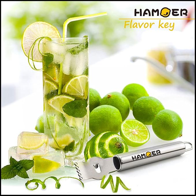 Lemon Zester Grater Channel Knife Handheld for Bar Kitchen full Stainless Steel tool set