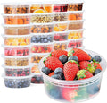 [8 oz. -24 Pack] Glotoch 1 Cup Soup Containers with Lids, Eco-Friendly Plastic Take Out Bowls, Microwave, Freezer & Dishwasher Safe, BPA-Free
