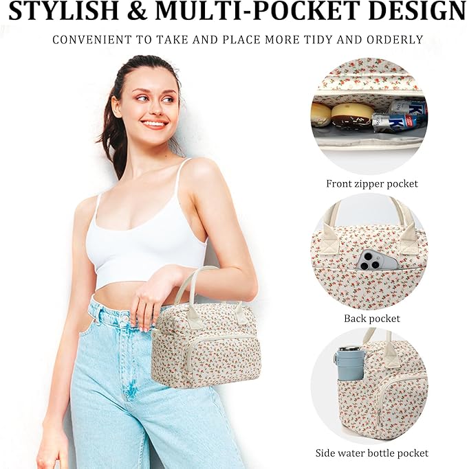 MEXS Insulated Lunch Bag for Women Men Large Reusable Lunch Box Adult Leakproof Portable Cooler Tote Bags for Work Picnic