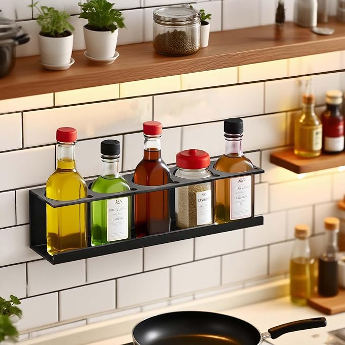 Spray Can Holder Organizer, 4 Pack Bottle Holder Wall-Mounted, Black Steel Spray Paint Can Rack Organizer for Garage, Shop, Home & Workspace