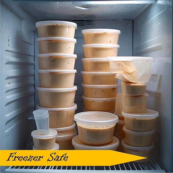 Mr Miracle Deli Containers with Lids - 48 Pack of 32 oz Clear Airtight Reusable Plastic Food and Multi-Purpose Containers - Microwave, Freezer, and Dishwasher Safe