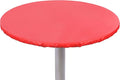 Yourtablecloth Heavy Duty Vinyl Round Fitted Tablecloth (Table Cover) with Flannel Backing Vibrant Colors Elasticized Tablecloth Great for Indoor and Outdoor Dining and Playing Cards 60” Ruby Red