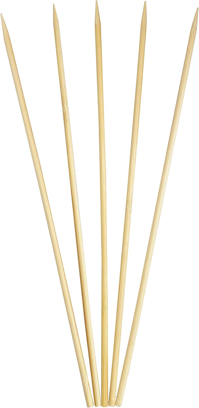 KingSeal Renewable Bamboo Heavy Weight Kebab Skewers, BBQ Sticks, 10 Inches x 3.8 mm Diameter, Retail Pack - 2 Bags of 100 (200 Count)