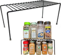 Evelots Kitchen Cabinet Wire Shelf Organizer/Rack - 2 Pack Sturdy Metal Shelf Risers - Double Your Counter Space - Great for Kitchen, Freezer, Pantry and Bathroom - Rustproof - Black
