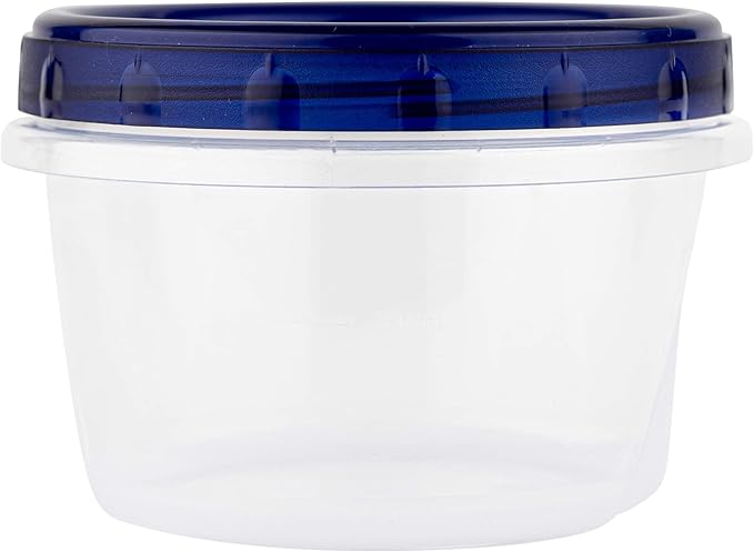 PLASTICPRO [4 oz 144 Pack] Twist Top Deli Containers Clear bottom With blue Top Twist on Lids Reusable, Stackable, Food Storage Freezer Container Pack of 144