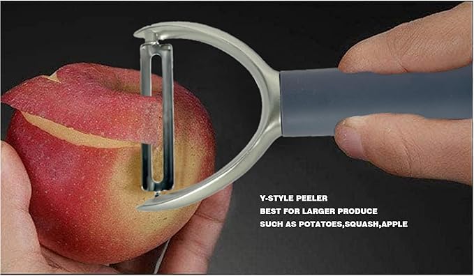BYVOV Zinc Alloy Peeler Set, 2 Pieces Ergonomic Kitchen Tools for Fruits & Vegetables | Straight & Julienne Peelers for Effortless Peeling & Garnishing
