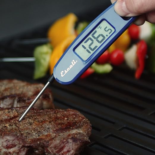 Escali Compact Portable Meat Candy Folding Digital Thermometer, Backlit Display Easy to Storage with Magnet, Black