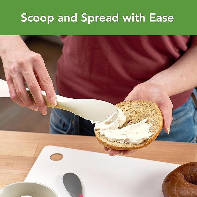 Tovolo Scoop & Spread Tool – Dual-Ended Silicone & Nylon Kitchen Utensil for Spreading, Scraping, Scooping, Slicing – BPA-Free, Heat-Resistant, Dishwasher Safe