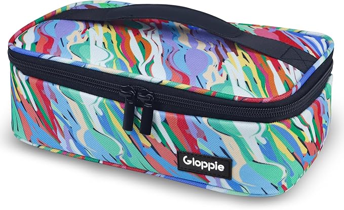 Gloppie Small Lunch Bag Insulated Lunch Box Mini Lunchbox Portable Lunch Cooler Bag Adult Lunch Pail Petty Food Containers Reusable Snack Bag, Camouflage Watercolor