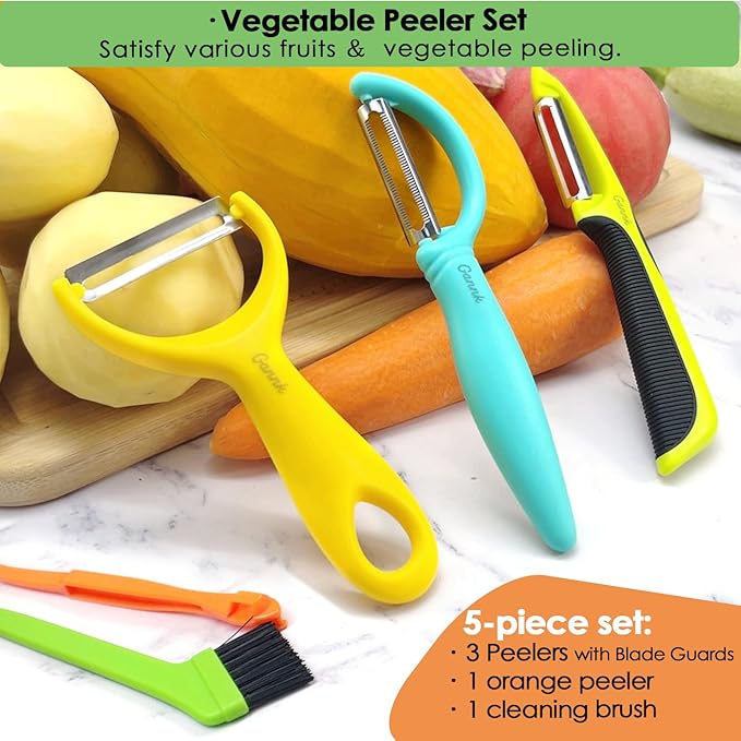 GANNK Vegetable Potato Peelers for Kitchen, Y Peeler for Apple Fruit Carrot Zucchini Cucumber Potatoes, Good Grip Veggie Peeler Makes Peeling Very Easy