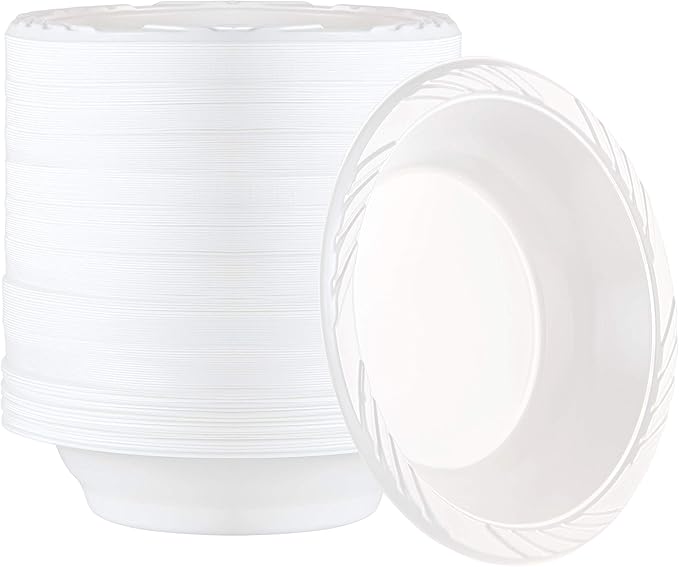 PLASTICPRO 200 Count Disposable 18 ounce White Plastic Soup Bowls