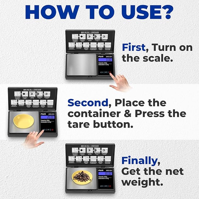 Series Digital Pocket Weight Scale 600g x 0.1g |Digital Gram Scale Small Scale Mini Food Scale Jewelry Scale Ounces/Grains Scale, Easy to Carry - AMERICAN WEIGH SCALES (Black, 500g x 0.01g)