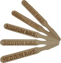 KingSeal 5000 Count 3.5 Inch Natural Birch Wood Steak Markers, Heat Stamped, MED Rare, Eco Friendly, Commercial Bulk Pack - 10 Boxes x 500 Markers