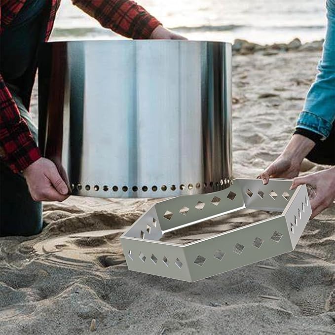 Fire Pit Stand for Solo Stove Bonfire 19.5", Hexagon Bonfire Stoves Support Stand, 304 Stainless Steel Fire Pit Accessories for Solo Stove, Stand Use on Other Fireplace Camping Accessories