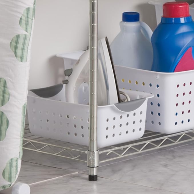 Sterilite 36-Pack Ultra Basket, Open Plastic Bins, Countertop, Cabinet and Closet Organizer, White, Small
