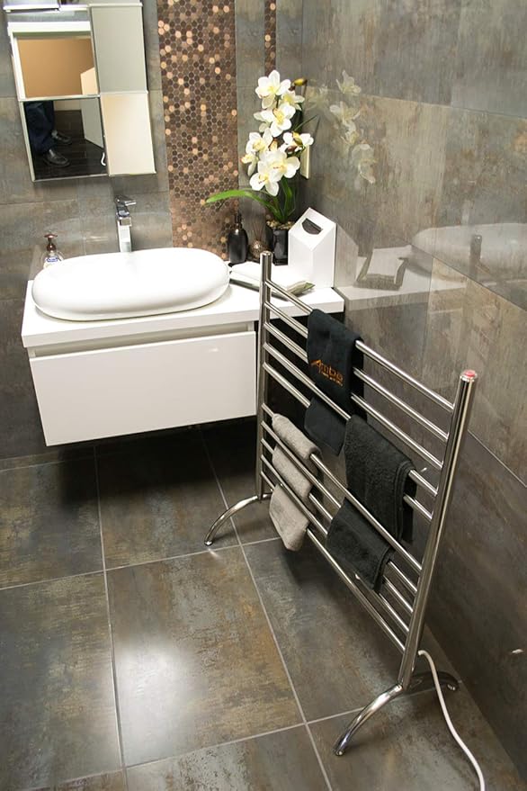 Amba SAFSP-33 Solo 33" Freestanding 10 Bar Towel Warmer in Polished