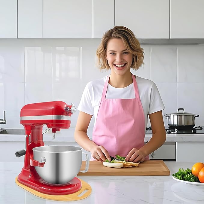 Mixer Slider Compatible with Kitchen aid Bowl Lift 5-8 Qt Stand Mixer - Kitchen Countertop Storage Mover Sliding Caddy for Kitchen Aid 5-8 Qt Mixer (5.5-8 Qt with handle-Natural)