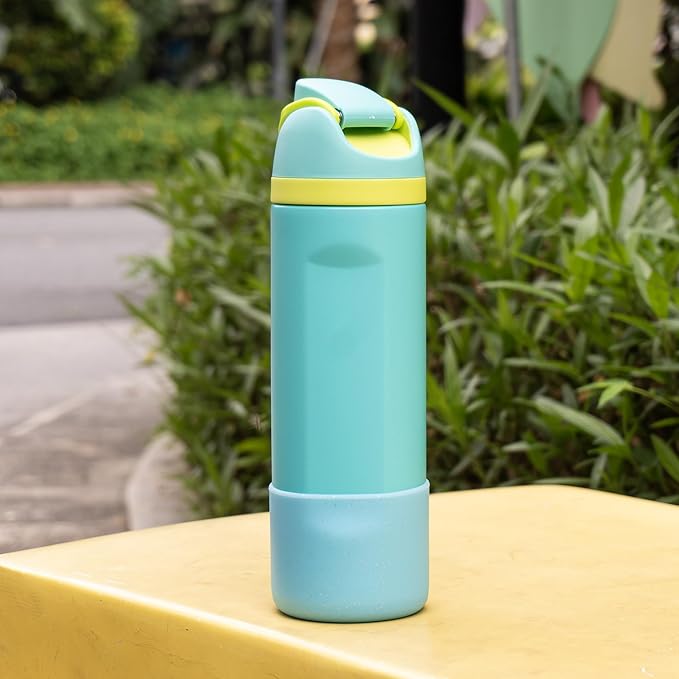 Silicone Water Bottle Boot for Owala 24 oz, Anti-Slip Protective Sleeve for Owala Twist & FreeSip & Flip Stainless Steel Water Bottle, Boot Bottom Base for Owala (Glitter Blue)