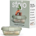 STOJO Collapsible Sandwich Box – 24oz, Reusable Food Storage Container, Silicone Bowl for Hot/Cold Food – Meal Prep, Lunch, Camping, Hiking – Dishwasher Safe (Set of 1, Sage Green)