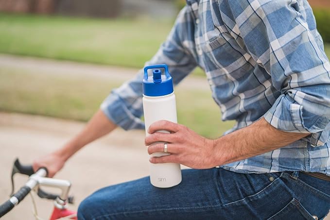 Simple Modern Kids Water Bottle with Straw Lid Vacuum Insulated Stainless Steel Metal Thermos Bottles | Reusable Leak Proof BPA-Free Flask for School | Summit Collection | 18oz, Deep Ocean Navy Blue