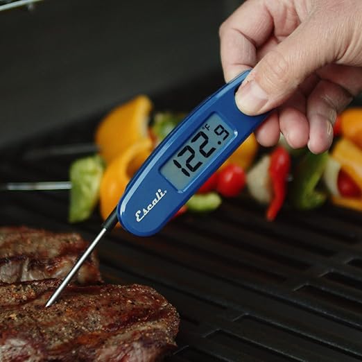 Escali Compact Portable Meat Candy Folding Digital Thermometer, Backlit Display Easy to Storage with Magnet, Blue