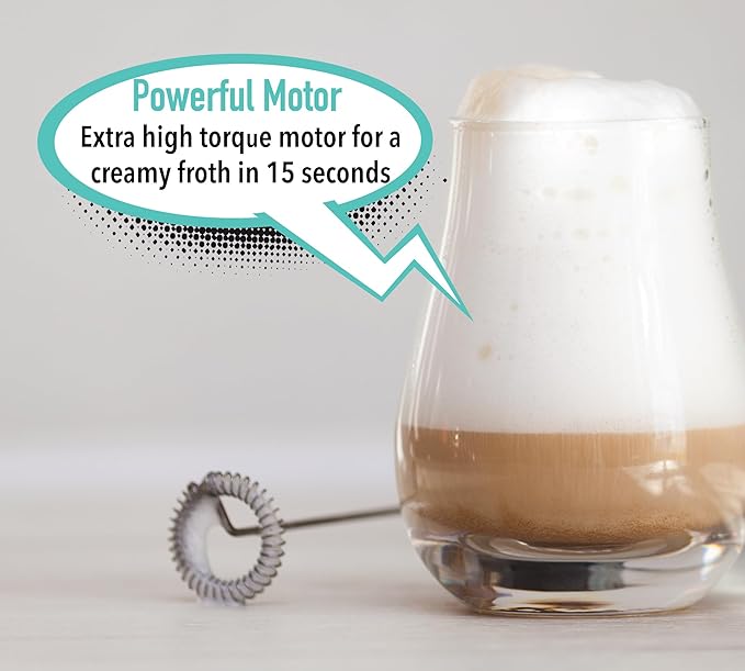 Elementi Milk Frother Wand - Coffee Frother Handheld - Drink Mixer - Coffee Mixer Wand - Cold Foam Maker - Electric Stirrer for Drinks (Black)