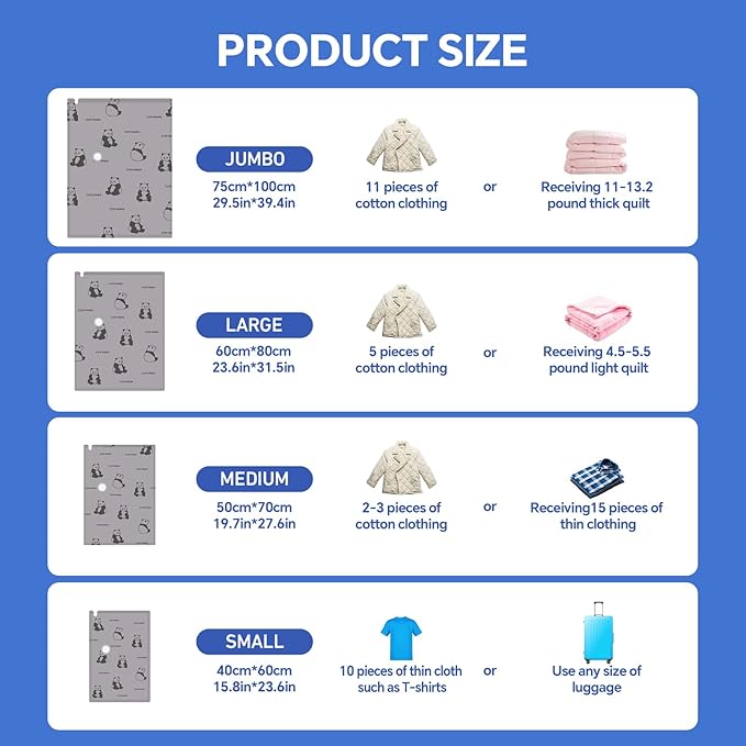 Heavy Duty Space Saver Vacuum Storage Bags with Pump & Smart Storage App, Reusable Oxford Fabric Vacuum Seal Bags for Bedding, Clothing, Blankets, Comforters & Travel Luggage(12 Pack)