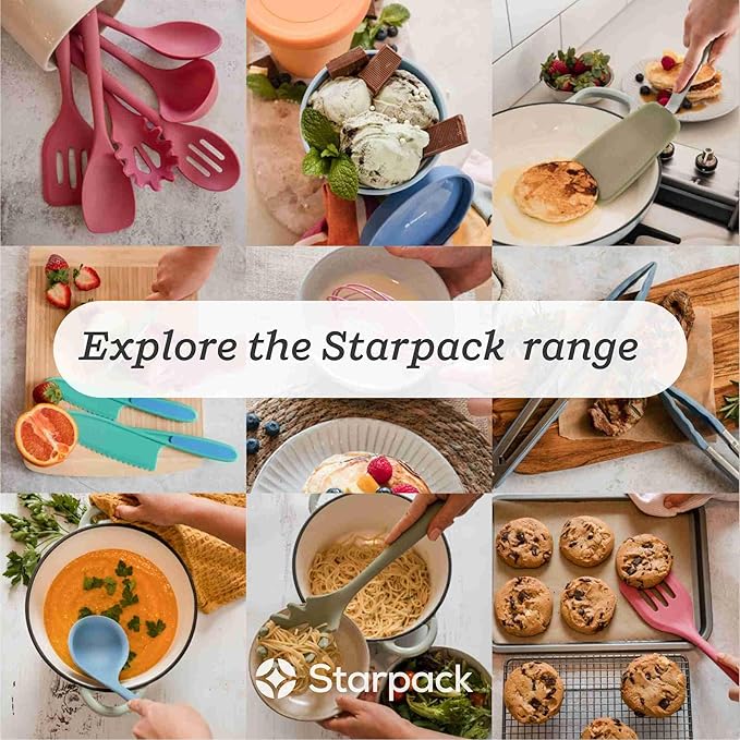 StarPack Premium Flexible Silicone Spatula Set - 3 Spatulas for Nonstick Cookware - 600°F High Heat Resistance Spatula Set - Spatulas for Kitchen Use for Fish, Eggs, Pancakes & Cookies (Stormy Grey)