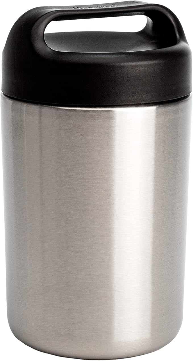 Goodful Stainless Steel Food Jar, Double Wall Vacuum Sealed Insulated Food Storage Container with Carry Handle Lid, 16-Ounce, Stainless Steel