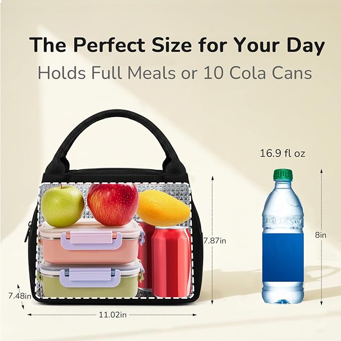 Aosbos Corduroy Lunch Bag Women Insulated Lunch Box for Women Lunch Tote for Adult Lunch Cooler Bag Lunchbox for Work Office Picnic