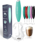 Elementi Milk Frother Wand - Powerful Hand Frother for Coffee - Handheld Electric Whisk, Milk Foamer, Mini Whisk & Coffee Blender for Frappe, Lattes, and Matcha (Mint Green)