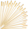 Minisland Premium 10 Inch Square Large Bamboo Paddle Skewers for Kabobs Grilling Barbeque Food, 3mm Thick Long Wooden Skewer Sticks 100 Counts -MSL163L