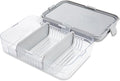 PackIt Mod Lunch Bento Food Storage Container, Steel Gray, Shatterproof Crystal Clear Base, with Leak-resistant Dividers and Lid, Microwavable, Dishwasher Safe, Perfect for Meal Prep