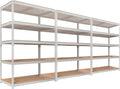 HOMEDANT White 5 Tier Laminated Boltless Heavy Duty Garage Storage Adjustable Wide Size Metal Shelving Unit Utility Rack Shelves Organization Shelf Shed Warehouse 47.7" W x 24.1" D x 71.3" H 3Pack