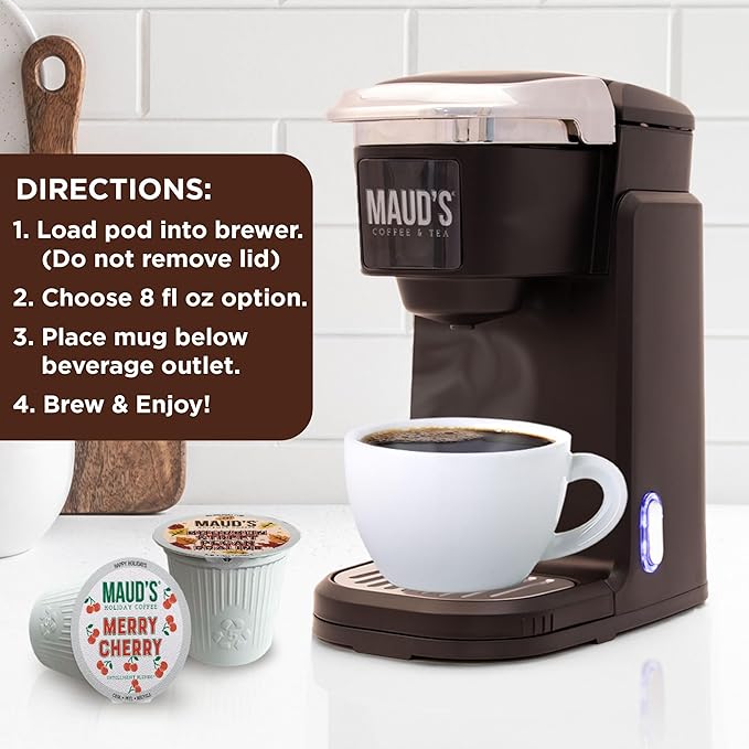 Maud’s Holiday & Fall Flavored Coffee Pods Variety Pack Bundle, 48ct, 11 Assorted Seasonal Flavors, Medium Roast Coffee in Recyclable Single Serve Pods 100% Arabica Coffee, Compatible with Keurig K Cups Maker